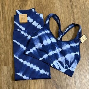 PINK Tie-Dye Sports Bra and Leggings Set